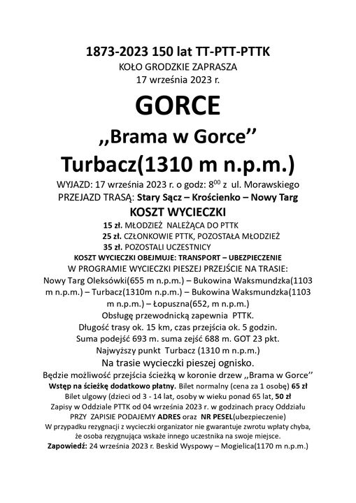 Brama w Gorce Turbacz 1310 m n. p. m. Brama w Gorce Turbacz 1310 m n. p. m.