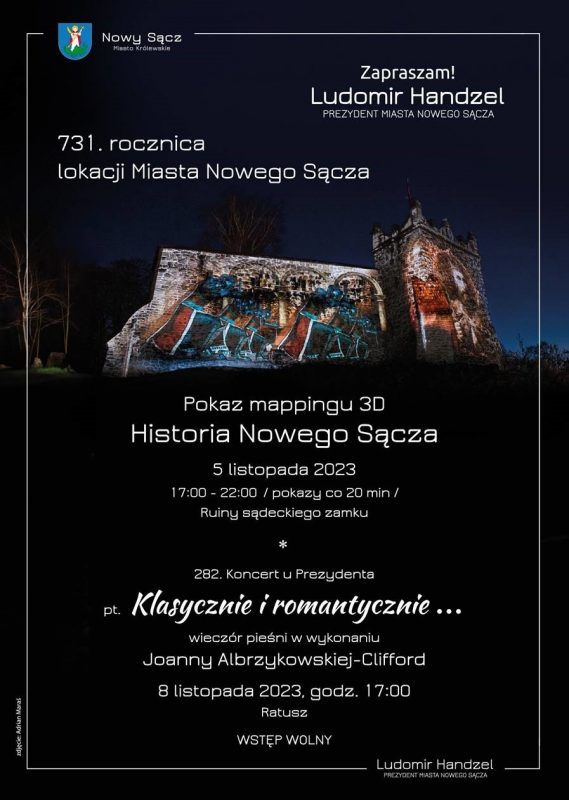 [wydarzenie]: Pokaz mappingu 3D Historia Nowego z okazji 731. Rocznicy lokacji Miasta