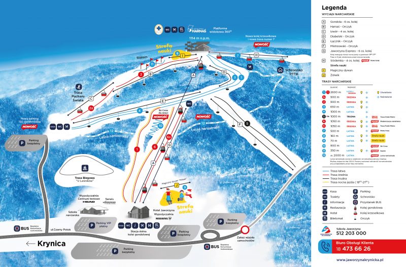 Aktualna mapa Jaworzyny Krynickiej