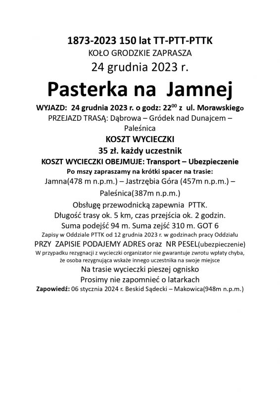 Pasterka na Jamnej