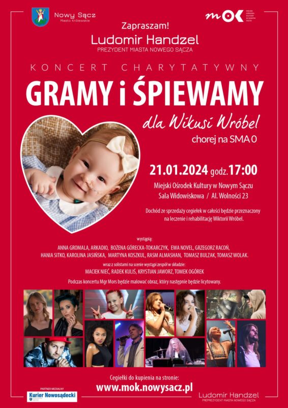 [wydarzenie]: Koncert charytatywny Gramy i Śpiewamy dla Wikusi Wróbel