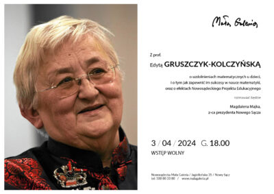 [wydarzenie]: Rozmowa z prof. Edytą Gruszczyk-Kolczyńską