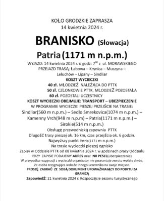 Branisko (Patria), 14 kwietnia 2024 r. Branisko (Patria), 14 kwietnia 2024 r.