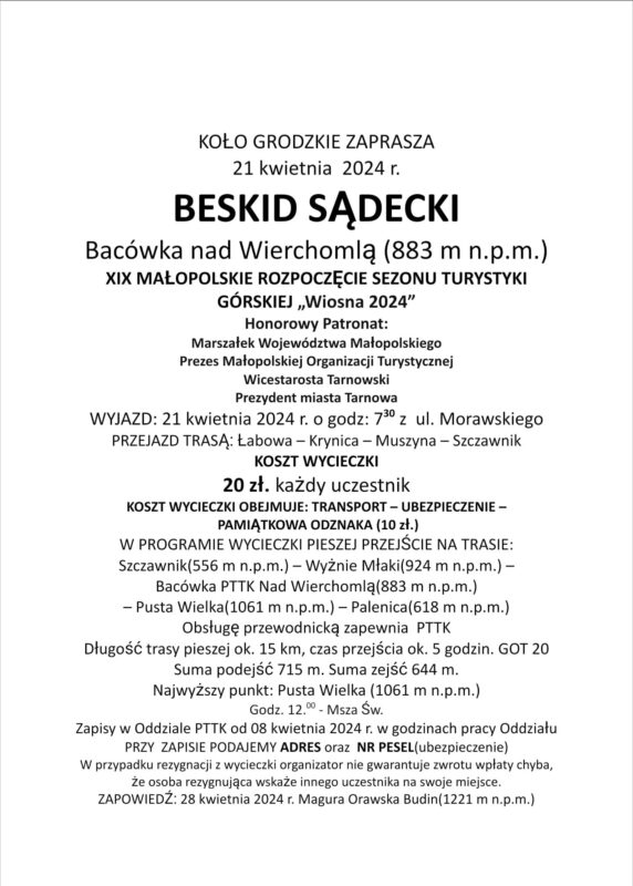 Beskid Sądecki (Bacówka nad Wierchomlą), 21 kwietnia 2024 r.