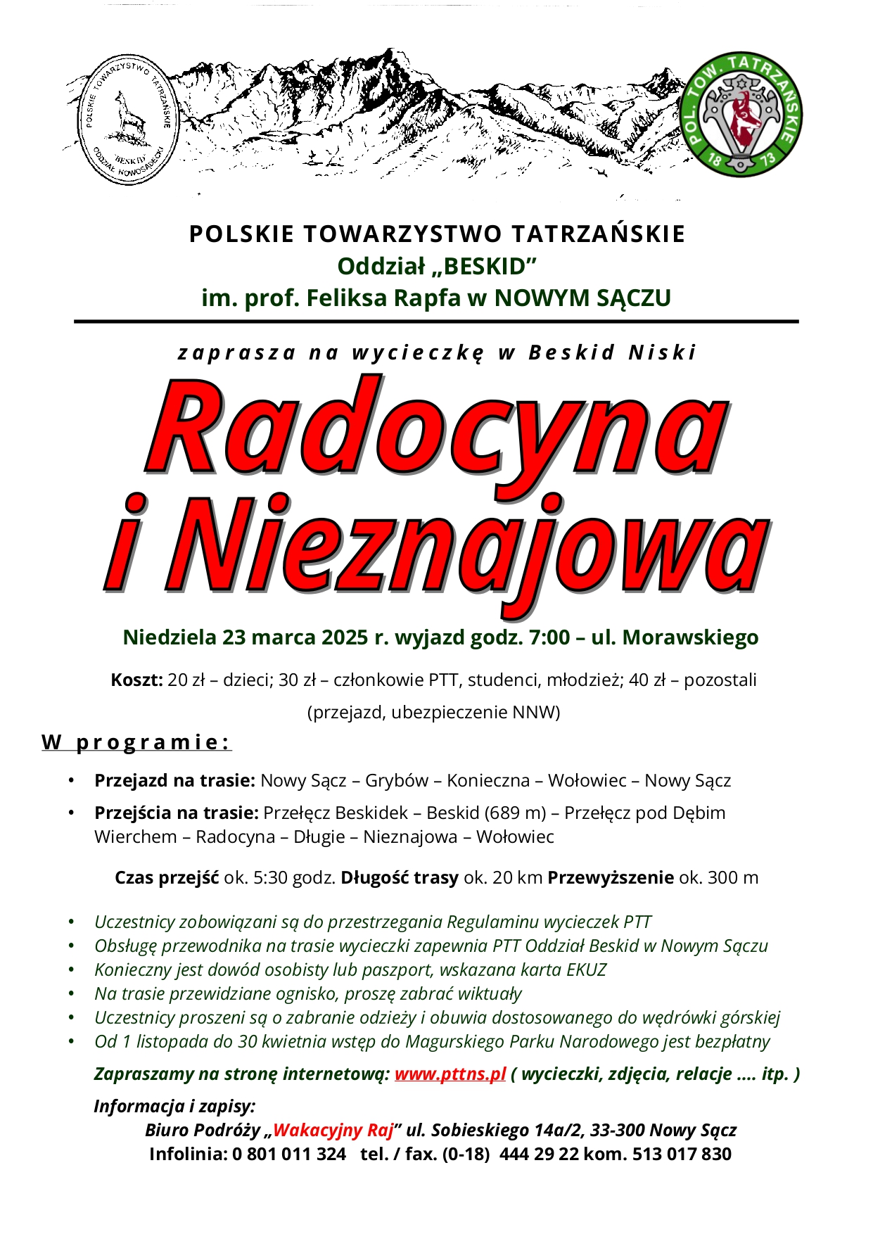 Wycieczka w Beskid Niski - Radocyna i Nieznajowa